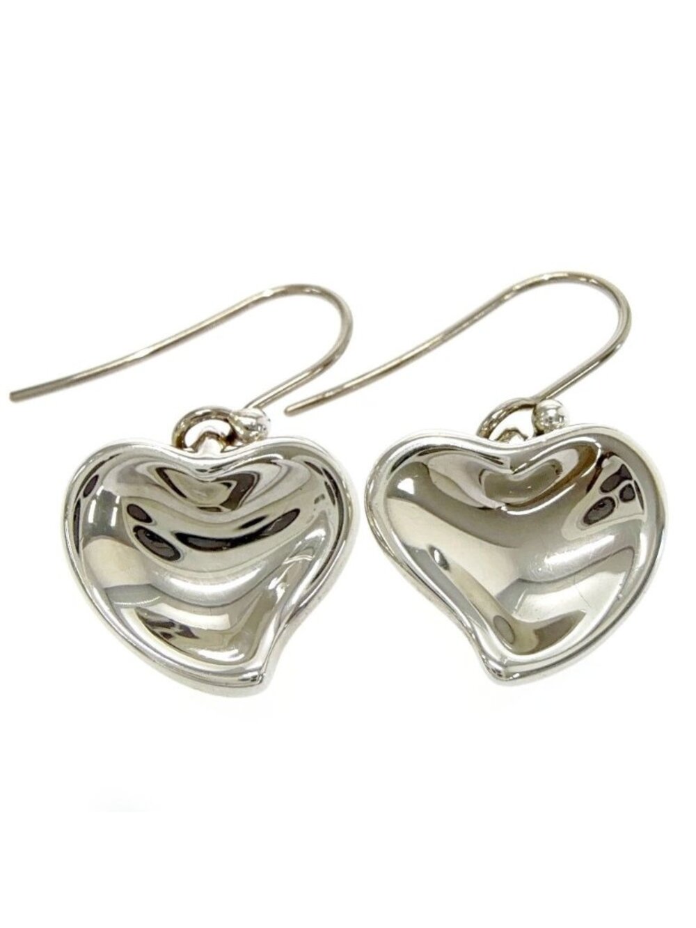 Tiffany & Co Silver Elsa Peretti Curved Heart Earrings